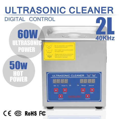 Stainless steel ultrasonic cleaner with digital LED control panel
2L ultrasonic cleaning machine with heating element
Professional heated ultrasonic cleaner – 10L capacity
Ultrasonic cleaner for jewelry, tools, and carburetors
Heavy-duty ultrasonic tank for industrial use