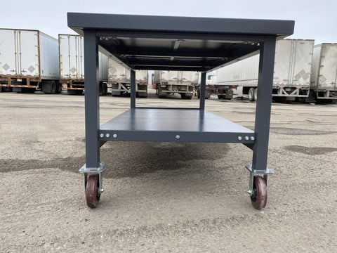 Steel Rolling Tool Table with Two Layers and Locking Casters – TC025M
Mobile Workbench with Gray Finish in Garage Setup
Heavy-Duty 2-Tier Steel Workstation for Industrial Use
Tool Table with Smooth-Rolling Wheels and Shelf Storage
Front Angle of Steel Workbench with Lower Shelf and Locking Wheels
Industrial Workshop Setup Featuring TC025M Rolling Bench
Side View of Assembled Rolling Work Table in Gray Metal