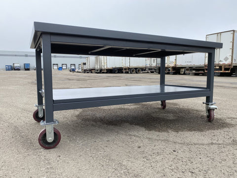 Steel Rolling Tool Table with Two Layers and Locking Casters – TC025M
Mobile Workbench with Gray Finish in Garage Setup
Heavy-Duty 2-Tier Steel Workstation for Industrial Use
Tool Table with Smooth-Rolling Wheels and Shelf Storage
Front Angle of Steel Workbench with Lower Shelf and Locking Wheels
Industrial Workshop Setup Featuring TC025M Rolling Bench
Side View of Assembled Rolling Work Table in Gray Metal