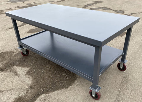 Steel Rolling Tool Table with Two Layers and Locking Casters – TC025M
Mobile Workbench with Gray Finish in Garage Setup
Heavy-Duty 2-Tier Steel Workstation for Industrial Use
Tool Table with Smooth-Rolling Wheels and Shelf Storage
Front Angle of Steel Workbench with Lower Shelf and Locking Wheels
Industrial Workshop Setup Featuring TC025M Rolling Bench
Side View of Assembled Rolling Work Table in Gray Metal