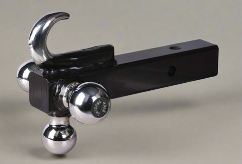 Triple Ball Hitch with Hook – 2” Receiver Mount (HB002)
Trailer Hitch with Chrome Balls and Hook – Side View
Heavy-Duty Hitch Ball Combo with Tow Hook – Rear Angle
3-Way Trailer Ball Mount with Hook – Top View