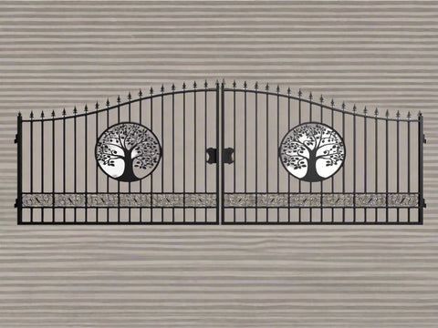 Wrought Iron Black Driveway Gate Set
Decorative Iron Entry Gates for Farm and Ranch
Durable Wrought Iron Gates – Deer Design
Heavy-Duty Black Iron Gates for Estate Entrance
Tree of Life Wrought Iron Entry Gate Design