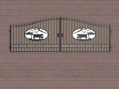 Wrought Iron Black Driveway Gate Set
Decorative Iron Entry Gates for Farm and Ranch
Durable Wrought Iron Gates – Deer Design
Heavy-Duty Black Iron Gates for Estate Entrance
Tree of Life Wrought Iron Entry Gate Design