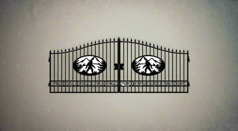 Wrought Iron Black Driveway Gate Set
Decorative Iron Entry Gates for Farm and Ranch
Durable Wrought Iron Gates – Deer Design
Heavy-Duty Black Iron Gates for Estate Entrance
Tree of Life Wrought Iron Entry Gate Design