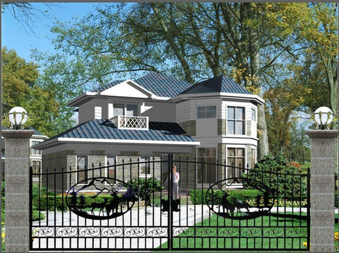 Wrought Iron Black Driveway Gate Set
Decorative Iron Entry Gates for Farm and Ranch
Durable Wrought Iron Gates – Deer Design
Heavy-Duty Black Iron Gates for Estate Entrance
Tree of Life Wrought Iron Entry Gate Design