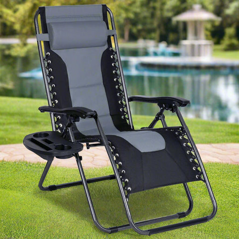 XL Padded Zero Gravity Recliner Chair – Front View
Heavy-Duty Folding Outdoor Lounger – 350 lbs Capacity
Recliner Chair Fully Extended – Oversized Comfort
Folded XL Reclining Chair – Easy Storage
Side Profile of Padded Zero Gravity Chair – Steel Frame
Outdoor Lounge Chair with Cushioned Headrest – Gray