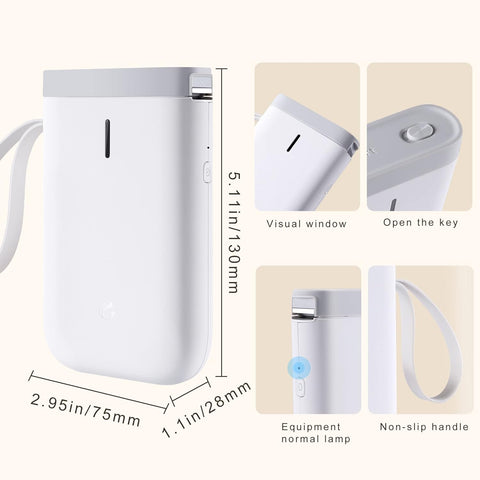 NIIMBOT D11 Label Maker Machine, D11 Label Printer with 1 Roll Tape, Portable Wireless Mini Label Makers Multiple Templates Available for Home Office Organization USB Rechargeable (White) - with | Sold by Uncle Wiener's Wholesale
