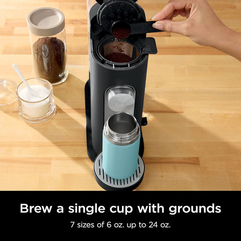 Ninja PB040C Pods & Grounds Single - Serve Coffee Maker, K - Cup Pod Compatible, 56 - oz. Reservoir, Iced Coffee Maker, Black - with | Sold by Uncle Wiener's Wholesale