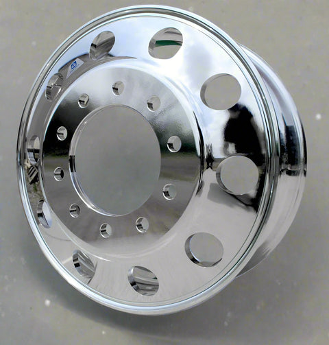 "Polished 24.5-inch aluminum truck rim for heavy-duty vehicle"
"22.5-inch lightweight polished wheel for semi-trucks"