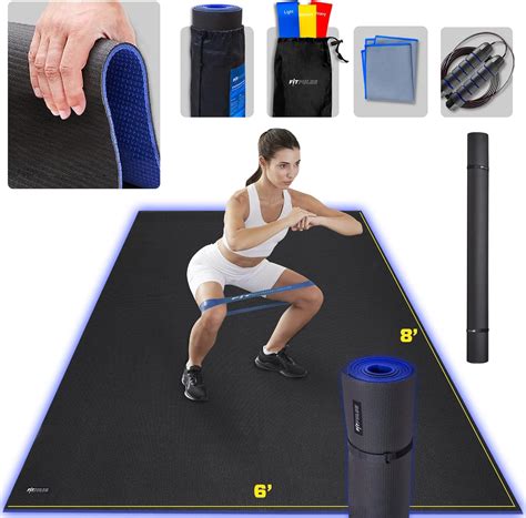 Premium XL Non - Slip Exercise Mat – 7mm Thick Home Gym Flooring (4x6, 6x8, 6x12 FT) - with 8x6 ft | Sold by Uncle Wiener's Wholesale