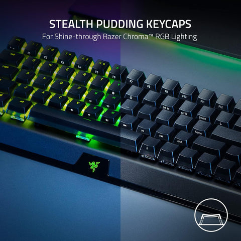 Razer BlackWidow V3 Mini HyperSpeed 65% Wireless Mechanical Gaming Keyboard: Yellow Mechanical Switches Linear & Silent - Phantom Pudding Keycaps - Chroma RGB - Up to 200 Hr Battery - Snap Tap - with Yellow Switches - Linear & Silent | Sold by Uncle Wiener's Wholesale