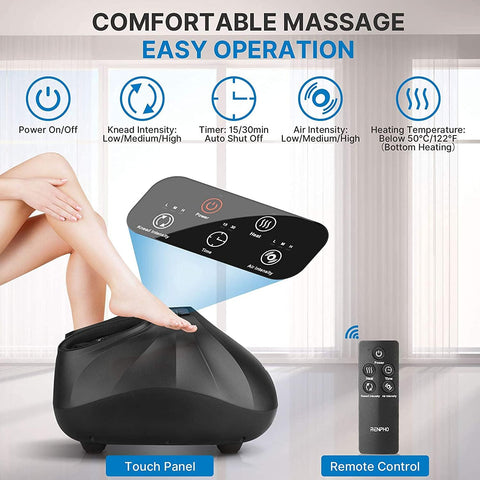 RENPHO Foot Massager Machine with Heat, Electric Shiatsu Foot Massager with Remote Control, Deep Kneading, Relieve Plantar Fasciitis and Tired Muscles, Fits Men Feet Size Up to 14, Home and Office Use - with | Sold by Uncle Wiener's Wholesale