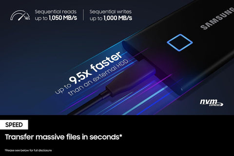 Samsung T7 Touch Portable SSD (MU - PC2T0K/WW) Black 2TB - with | Sold by Uncle Wiener's Wholesale