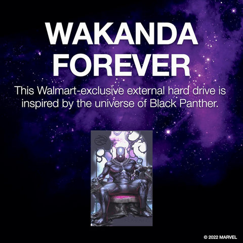 Seagate King of Wakanda SE FireCuda External HDD 2TB - USB 3.2, customizable RGB LED Magenta (STLX2000400) - with King of Wakanda | Sold by Uncle Wiener's Wholesale