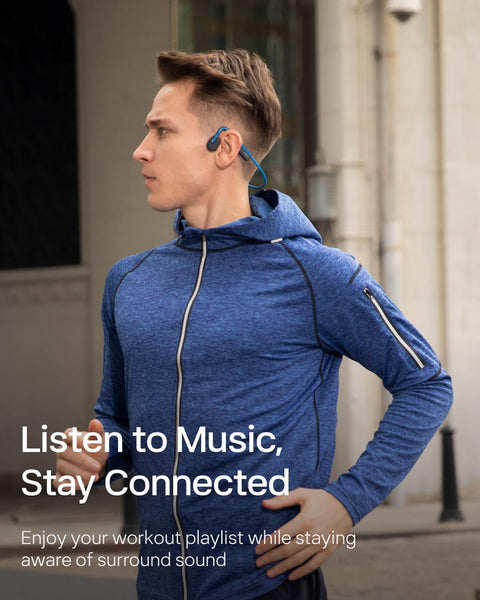 SHOKZ OpenMove - Open - Ear Bluetooth Sport Headphones, Bone Conduction Wireless Earphones, Sweatproof for Running and Workouts, with Sticker Pack(Blue) - with | Sold by Uncle Wiener's Wholesale