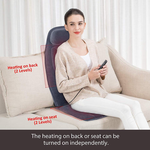 Snailax Massage Seat Cushion, Back Massage Chair Pad with Heat, Full Back and Thighs Massage with 10 Vibration Massage Motors, 2 Heat Levels, Christmas Gifts for men - with | Sold by Uncle Wiener's Wholesale