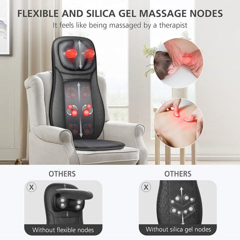 SNAILAX Shiatsu Back Massager with Heat, Deep Kneading Full Back Kneading Rolling Massage, Neck Back Massager Cushion, Gifts for Men Women - with | Sold by Uncle Wiener's Wholesale