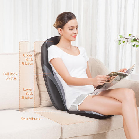 Snailax Shiatsu Massage Seat Cushion, Back Massager with Heat, Massage Chair Pad Seat Massage for Full Back, Kneading Back Massager, Home Office Seat use, Gifts for Dad/Mom - with | Sold by Uncle Wiener's Wholesale