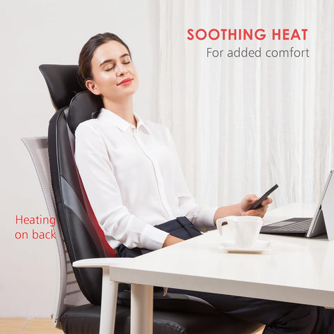 Snailax Shiatsu Massage Seat Cushion, Back Massager with Heat, Massage Chair Pad Seat Massage for Full Back, Kneading Back Massager, Home Office Seat use, Gifts for Dad/Mom - with | Sold by Uncle Wiener's Wholesale