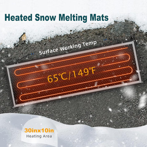 Snow Melting Stair Mat 10x30 FT – Heated Rubber Ice Melt Mat for Stairs, Walkways, & Entrances Model SMM01030 - with | Sold by Uncle Wiener's Wholesale