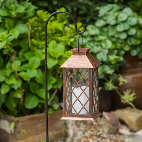 Solar Garden LED Flameless Candle Lantern – Outdoor Warm White Flickering Light - with | Sold by Uncle Wiener's Wholesale