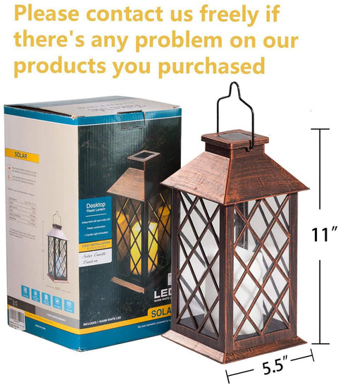 Solar Garden LED Flameless Candle Lantern – Outdoor Warm White Flickering Light - with | Sold by Uncle Wiener's Wholesale