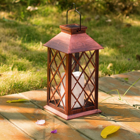 Solar Garden LED Flameless Candle Lantern – Outdoor Warm White Flickering Light - with | Sold by Uncle Wiener's Wholesale