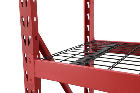 Steel Garage Storage Rack – 3, 4, 5 - Tier Heavy - Duty Industrial Shelving Units - Garage & Industrial Shelving Units with 4 Layer Red Racking 77" W x 24" D x 72" H | Sold by Uncle Wiener's Wholesale