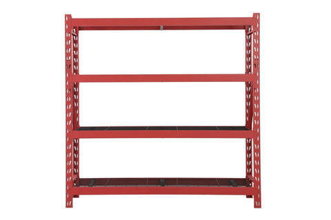 Steel Garage Storage Rack – 3, 4, 5 - Tier Heavy - Duty Industrial Shelving Units - Garage & Industrial Shelving Units with 4 Layer Red Racking 77" W x 24" D x 72" H | Sold by Uncle Wiener's Wholesale