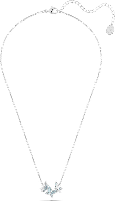 Swarovski Lilia Butterfly Necklace, Earrings, and Bracelet Crystal Jewelry Collection, Blue Crystals in a Rhodium Tone Finished Setting - with | Sold by Uncle Wiener's Wholesale