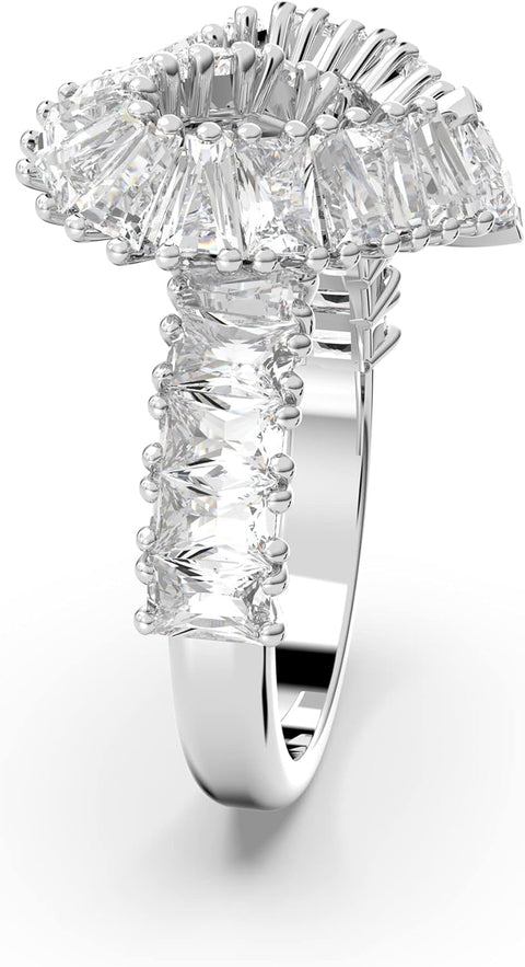SWAROVSKI Matrix cocktail ring, Mixed cuts, Heart, White, Rhodium Finish. 55 - with | Sold by Uncle Wiener's Wholesale