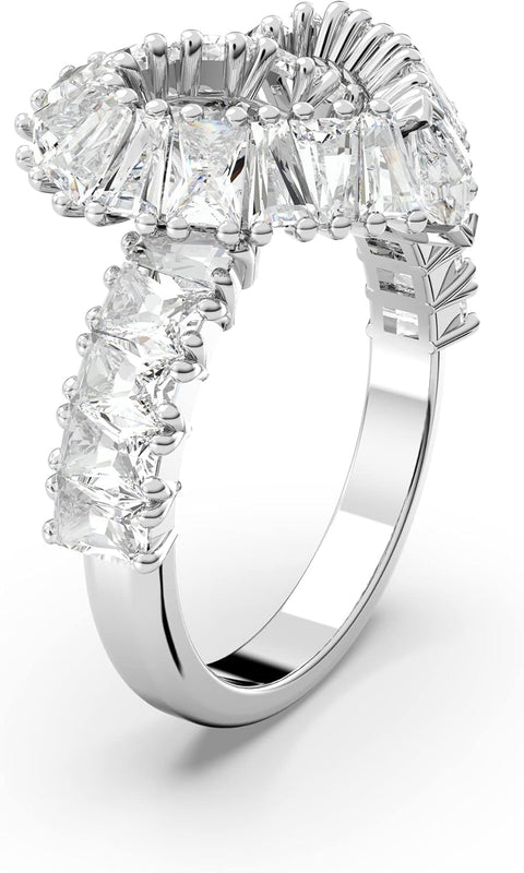 SWAROVSKI Matrix cocktail ring, Mixed cuts, Heart, White, Rhodium Finish. 55 - with | Sold by Uncle Wiener's Wholesale
