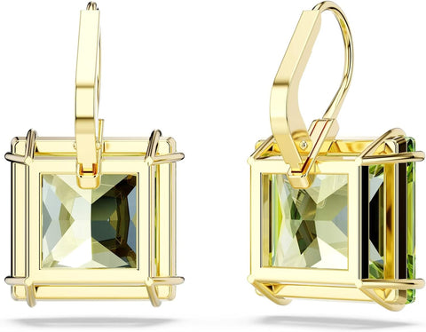 Swarovski Millenia Drop Earrings, Square Cut, Green Crystal, Gold - tone Finish - with | Sold by Uncle Wiener's Wholesale