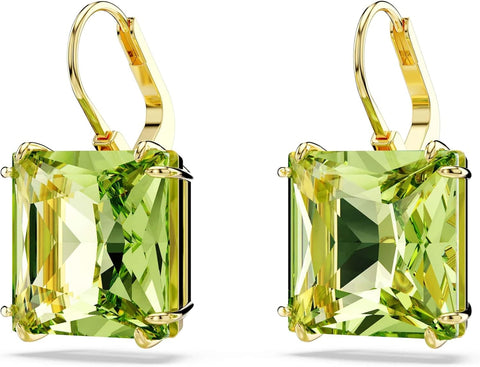 Swarovski Millenia Drop Earrings, Square Cut, Green Crystal, Gold - tone Finish - with | Sold by Uncle Wiener's Wholesale