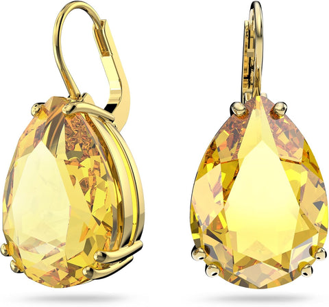 Swarovski Millenia earrings, Pear cut crystal, Yellow, Gold - tone plated - with | Sold by Uncle Wiener's Wholesale
