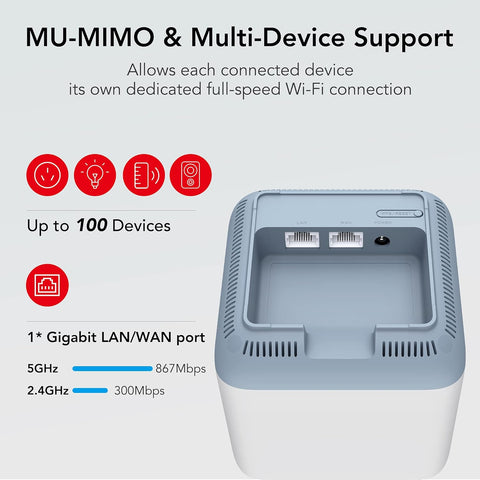 TCL Mesh Wi - Fi System, Gigabit Wifi Mesh Network Cover up to 100 Devices, Replaces WiFi Router and Extender, Whole - Home 4,500 Sq. ft. Coverage, Seamless High - Performance Wireless WiFi Booster (3 Pack) - with | Sold by Uncle Wiener's Wholesale