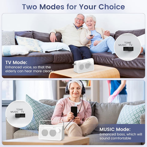 Tosima TV9000W Wireless Speaker for TV, Easy Control Portable TV Soundbox for Elderly (TV Need 3.5mm Jack or Audio Out Plug) - with White | Sold by Uncle Wiener's Wholesale