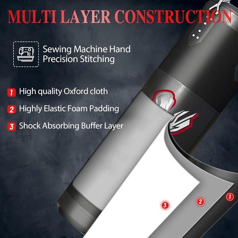 Vensmuste Punching Bag for Adults, 4FT Oxford Heavy Boxing Bag Set, Punching Bag with 12OZ Boxing Gloves, Chains, Hand Wraps, etc. Suitable for MMA Karate Kickboxing Boxing - Unfilled - with 4ft/120cm | Sold by Uncle Wiener's Wholesale