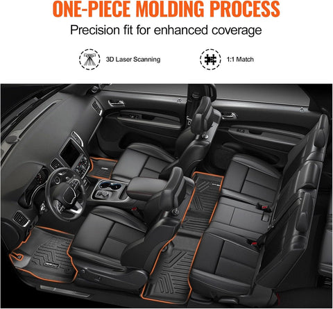 VEVOR 3-piece automotive floor mat set for Dodge Durango and Jeep Grand Cherokee
All-weather black TPE floor liners with raised edges
Custom fit floor mats – laser scanned for SUV interiors
Non-slip waterproof floor mats for Jeep and Dodge SUVs