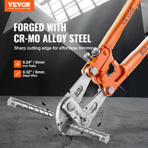 VEVOR Bolt Cutter, 18" Lock Cutter, Bi - Material Handle with Soft Rubber Grip, Heavy Duty Bolt Cutter, Chrome Molybdenum Alloy Steel Blade, for Rods, Bolts, Wires, Rivets, Cables, and Chains - with 18 - inch | Sold by Uncle Wiener's Wholesale