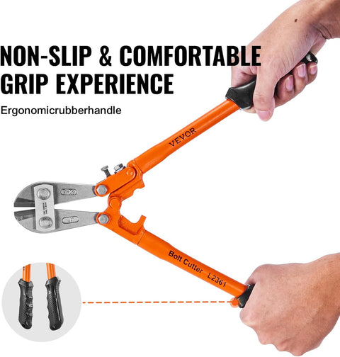VEVOR Bolt Cutter, 18" Lock Cutter, Bi - Material Handle with Soft Rubber Grip, Heavy Duty Bolt Cutter, Chrome Molybdenum Alloy Steel Blade, for Rods, Bolts, Wires, Rivets, Cables, and Chains - with 18 - inch | Sold by Uncle Wiener's Wholesale