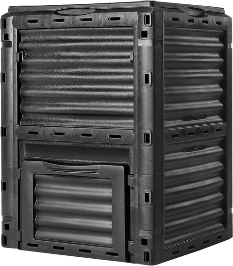 VEVOR Garden Compost Bin 80 Gallon, BPA Free Composter, Large Capacity Outdoor Composting Bin with Top Lid and Bottom Door, Easy Assembling, Lightweight, Fast Creation of Fertile Soil - with Black | Sold by Uncle Wiener's Wholesale
