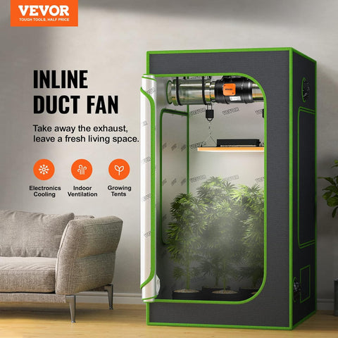 VEVOR Inline Duct Fan, 8 - Inch 807 CFM with Temperature Humidity Controller, Quiet EC - Motor Ventilation Exhaust Fan for Cooling Booster, Grow Tents, Hydroponics - with | Sold by Uncle Wiener's Wholesale