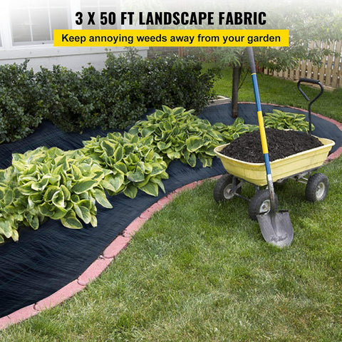 VEVOR Landscape Fabric Heavy Duty 5Oz Geotextile Fabric 3 x 50Ft Ground Cover Non Woven for Commercial Greenhouse Yard Garden Barrier Cloth Blocker Mat - with | Sold by Uncle Wiener's Wholesale