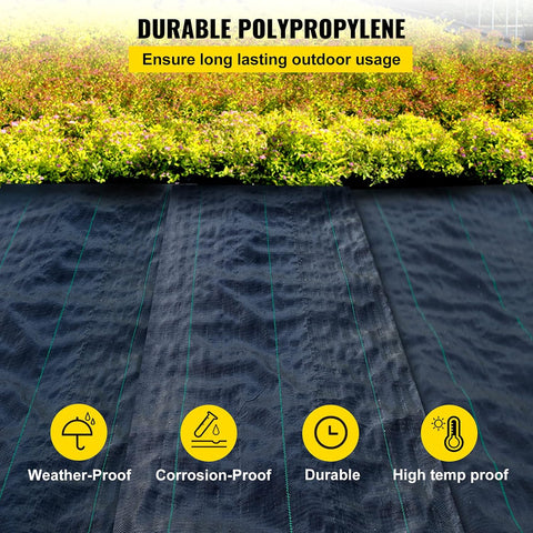 VEVOR Landscape Fabric Heavy Duty 5Oz Geotextile Fabric 3 x 50Ft Ground Cover Non Woven for Commercial Greenhouse Yard Garden Barrier Cloth Blocker Mat - with | Sold by Uncle Wiener's Wholesale