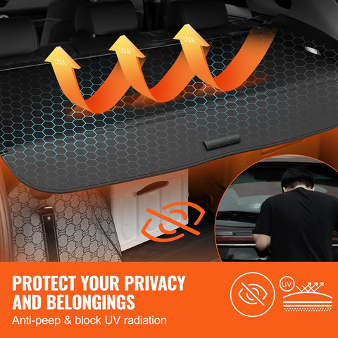 VEVOR Retractable Cargo Cover for Honda, Upgraded Waterproof Trunk Cover Security Shield Shade for Honda CRV 2023 - 2024, UV Resistant Rear Trunk Cover with Aluminum Alloy & PVC Material - with | Sold by Uncle Wiener's Wholesale