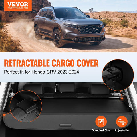 VEVOR Retractable Cargo Cover for Honda, Upgraded Waterproof Trunk Cover Security Shield Shade for Honda CRV 2023 - 2024, UV Resistant Rear Trunk Cover with Aluminum Alloy & PVC Material - with | Sold by Uncle Wiener's Wholesale