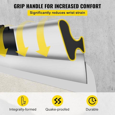 VEVOR Skimming Blade Set,10"+24"+32" Blades + 35" - 78" Extension Handle,European Stainless Steel Construction Knife, Aluminum Blade Profile Smoothing Knockdown Spatula for Gyprock/Drywall/Wall - Board - with Silver | Sold by Uncle Wiener's Wholesale