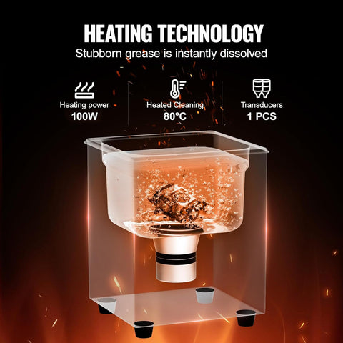 VEVOR Ultrasonic Cleaning, 1.3L Professional 60W Cleaning Machine with Timer & Heater, 40kHz Digital Ultrasonic Parts Cleaner with Basket for Watch Glasses Jewelry Retainer Industrial Parts Tools - with | Sold by Uncle Wiener's Wholesale