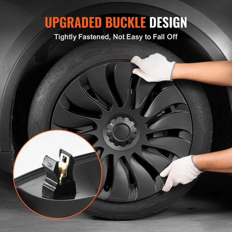 VEVOR Wheel Rim Cover Hubcaps, 19 in, 2020 - 2024 Model Y Fully Fit Hubcap with Snap, Guard Tape & Valve Nozzle Hole, ABS & PC Hubcap with High Rigidity & Less Wind Drag, Fits for All Weather Use - with | Sold by Uncle Wiener's Wholesale